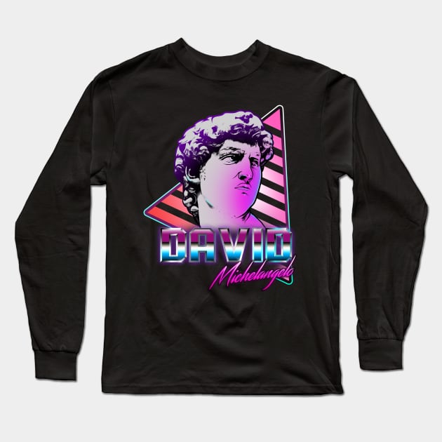 The David Retro Wave Long Sleeve T-Shirt by absolemstudio